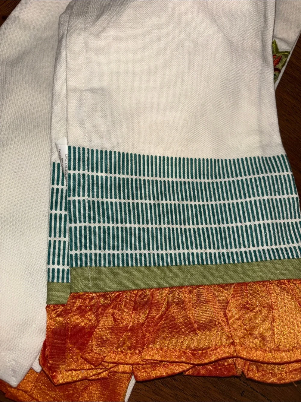 Pier 1 Fall Pumpkin & Tree Kitchen Towels & Table Runner, Orange, Green, Browns